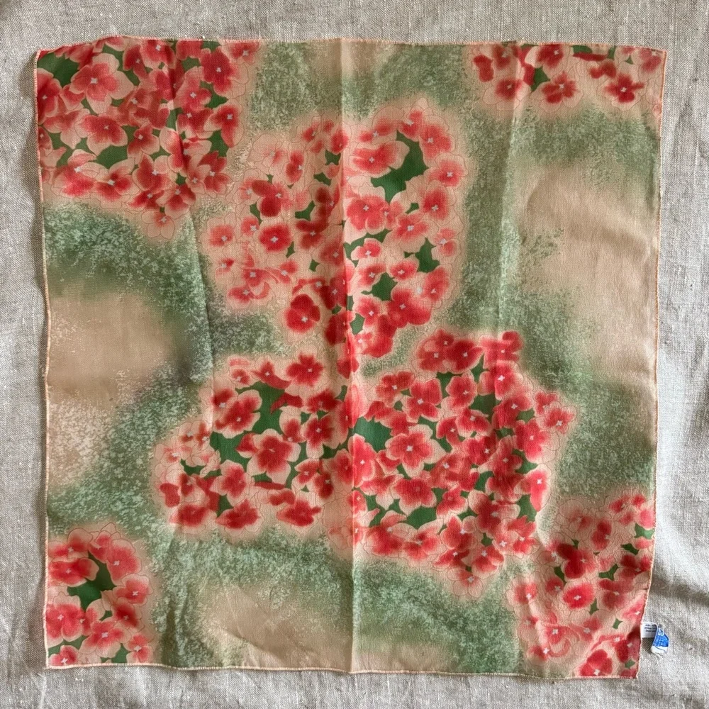 vintage chiffon scarf lot orange & green - Picture 9 of 11